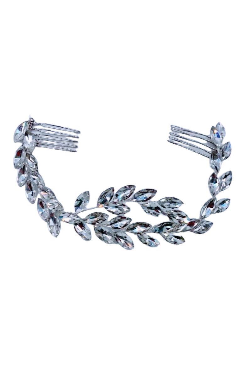 Adara Crystal Halo Comb, Main, color, SILVER