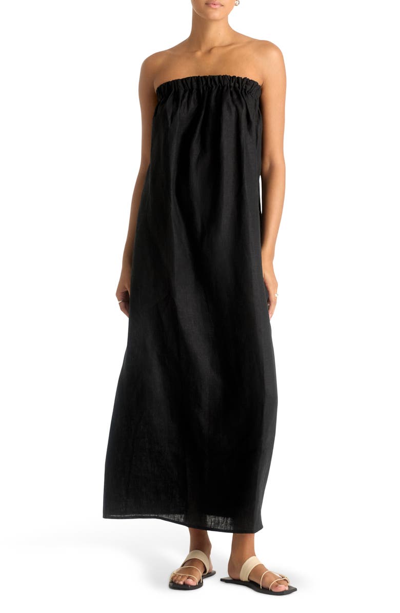 Vitamin A<sup
®</sup
 Soleil Strapless Linen Cover-Up Dress, Main, color, 