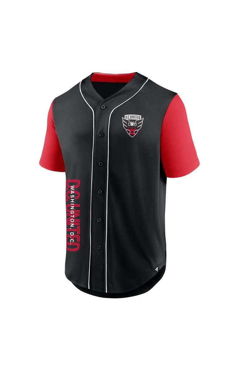 FANATICS Men's Fanatics Branded Black D.C. United Balance Fashion Baseball Jersey, Alternate, color, 