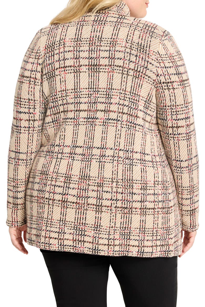 Stitchy Plaid Cotton Knit Blazer, Alternate, color, NEUTRAL MULTI