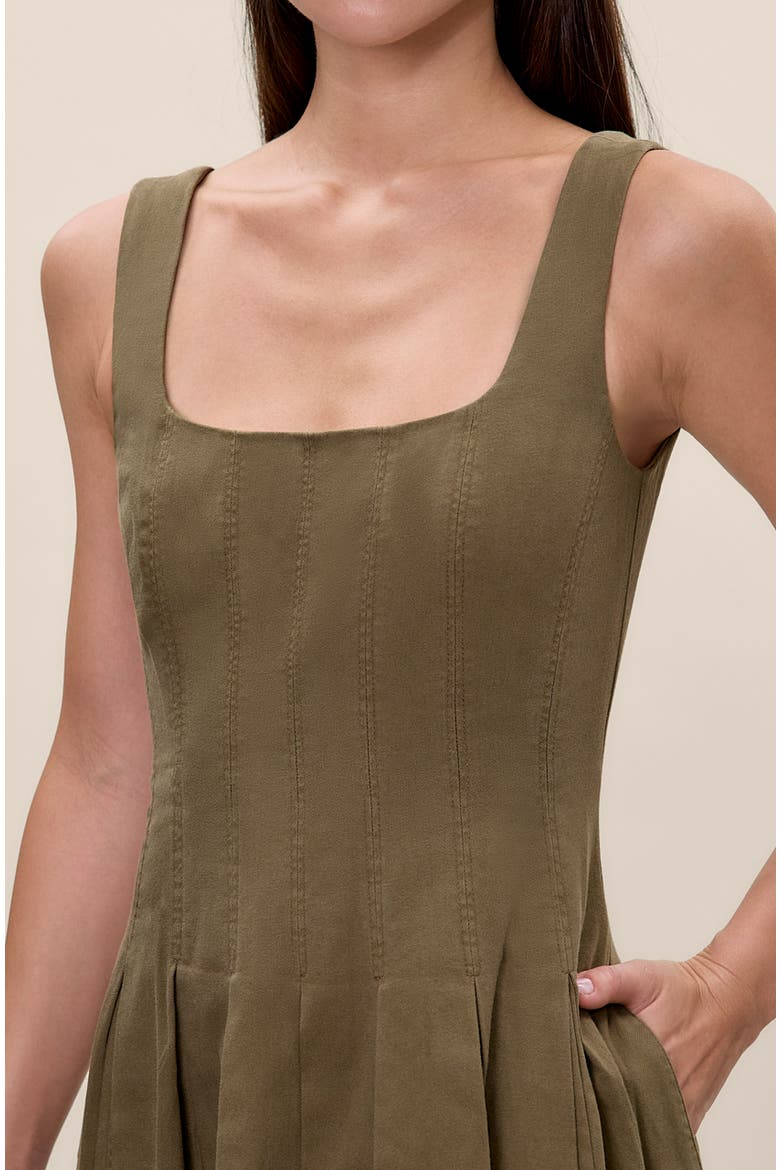 Edith Garment Dyed Dress, Alternate, color, Olive