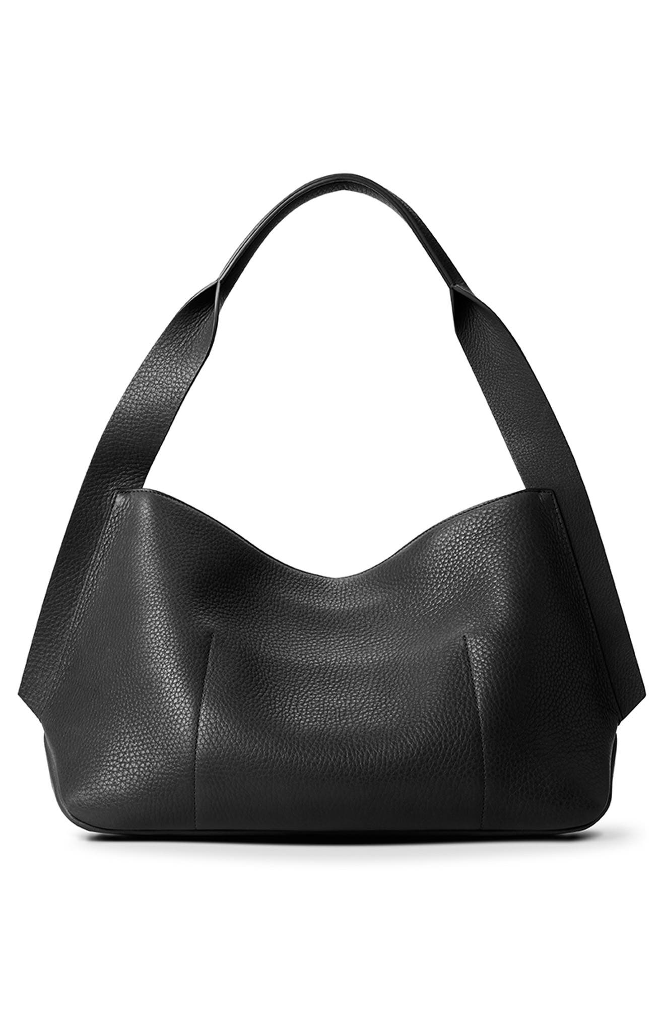 Shinola Medium Derby Leather Shoulder Bag, Alternate, color, Black