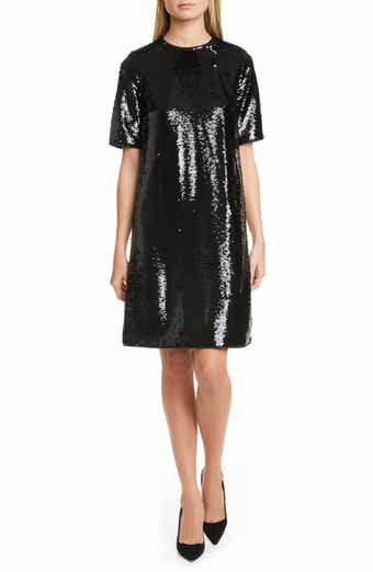 BOSS Dettia Short Sleeve Sequin Shift Dress