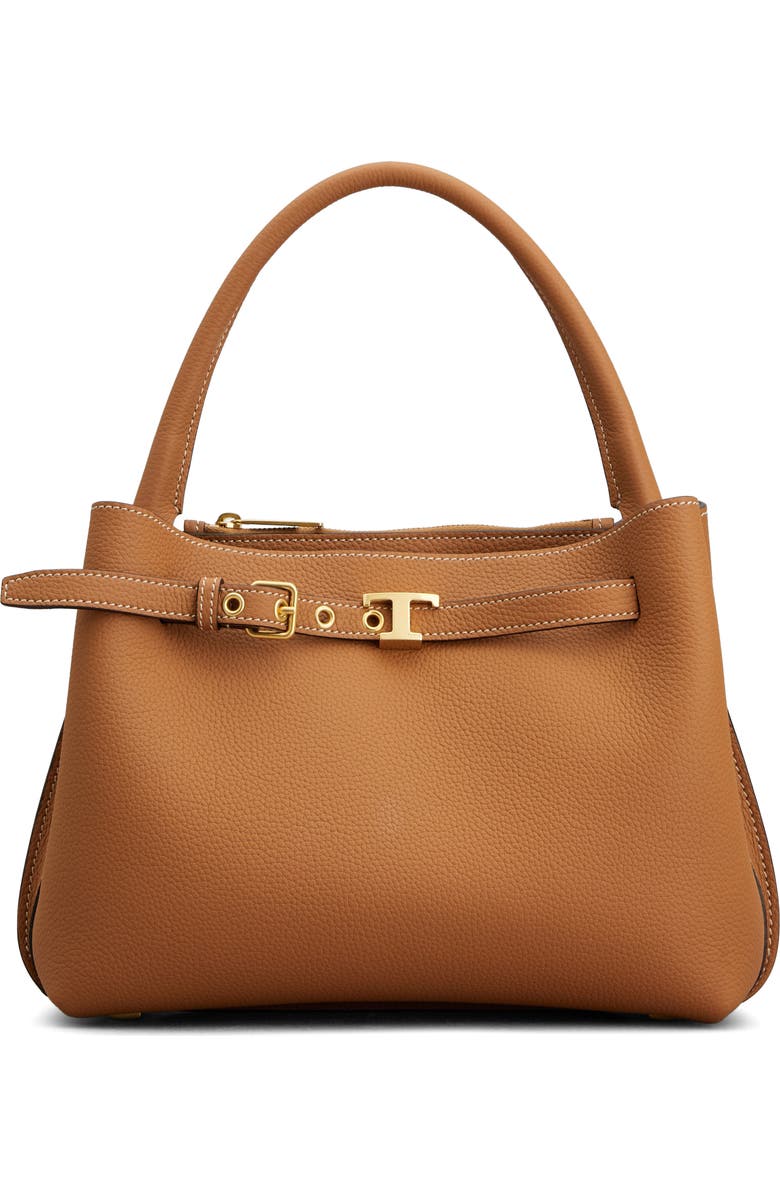 Tod's Mini T Timeless Leather Top Handle Bag, Main, color, Kenia Scuro