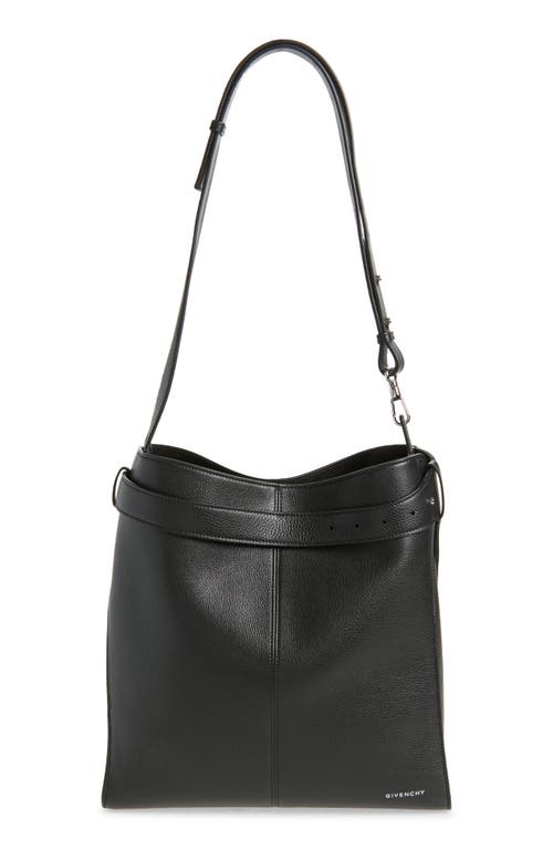 Givenchy Medium Grained Leather Belted Shoulder Bag In Black