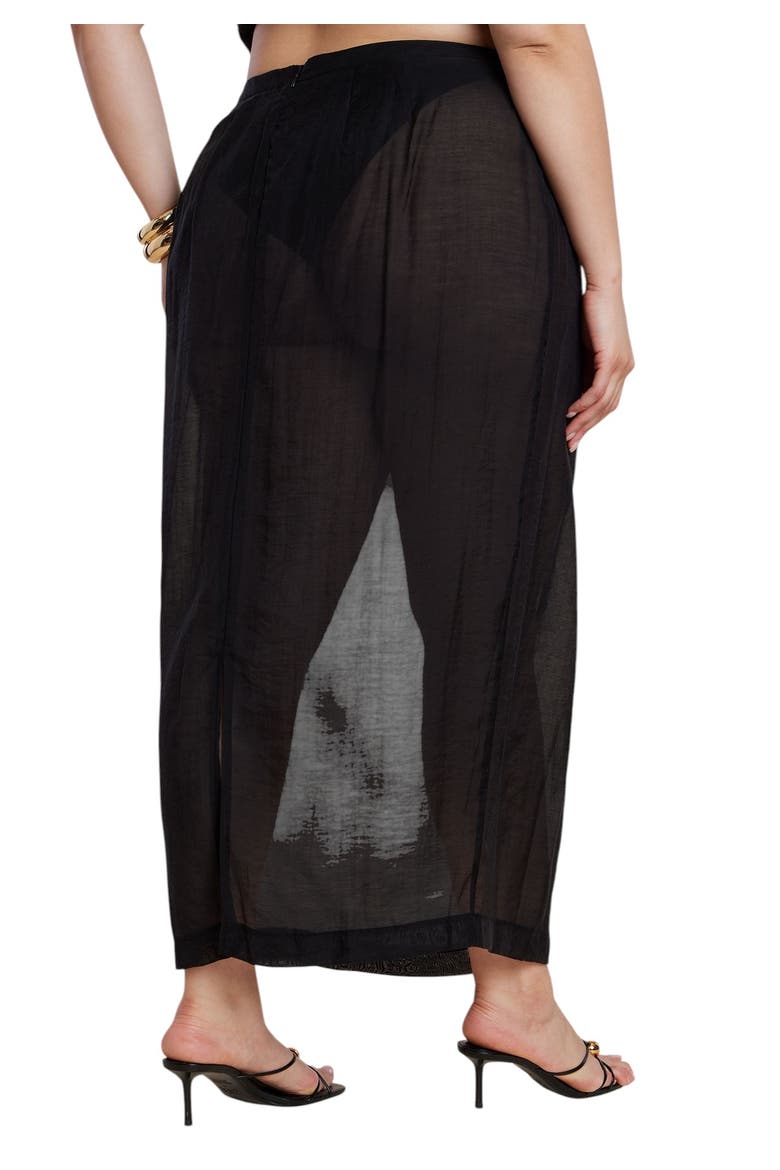 Sheer Printed Organza Skirt, Alternate, color, BLACK ONYX