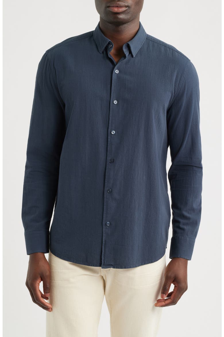 Regular Fit Cotton Button-Up Shirt, Main, color, COLLEGIATE BLUE