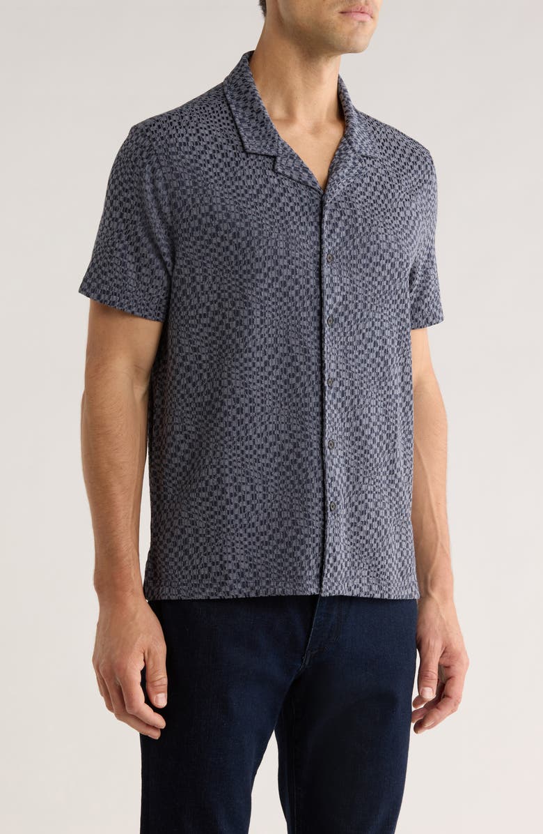 John Varvatos Cillian Camp Shirt, Alternate, color, Deep Blue