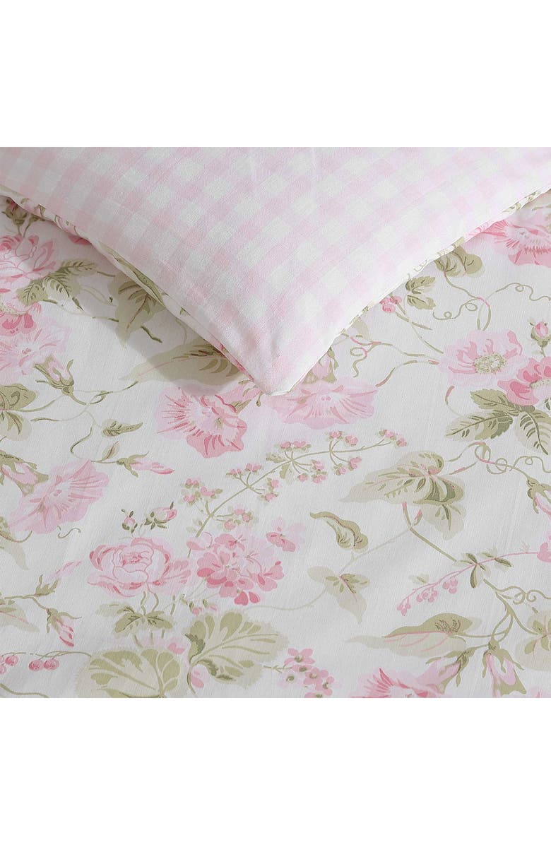 Laura Ashley Morning Gloria 3-Piece Comforter & Sham Set, Alternate, color, Pretty Pink/ Green