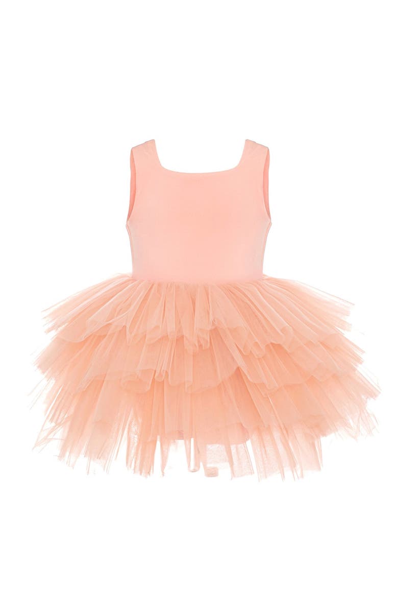 Mini Celebrities Sunset Sleeveless Fluffy Tutu Dress, Alternate, color, Salmon Sunset