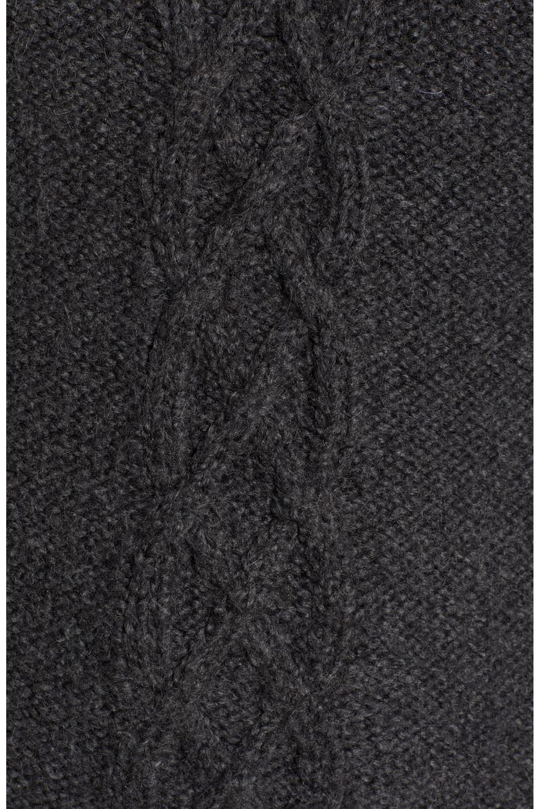 Cozy Cable Knit Turtleneck Sweater, Alternate, color, GREY DARK CHARCOAL HEATHER