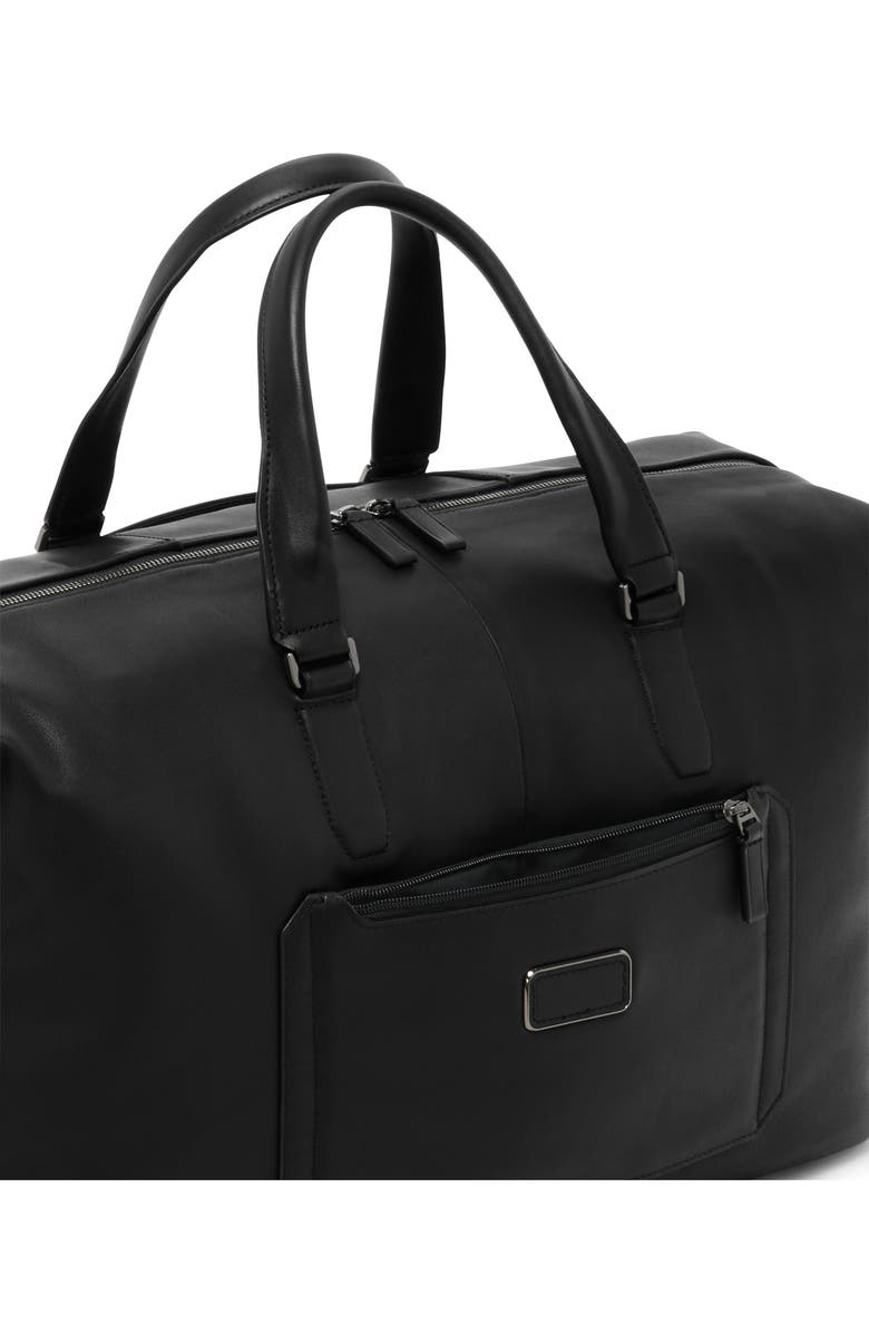 TUMI Nelson Leather Duffle Bag, Alternate, color, Black Bombe