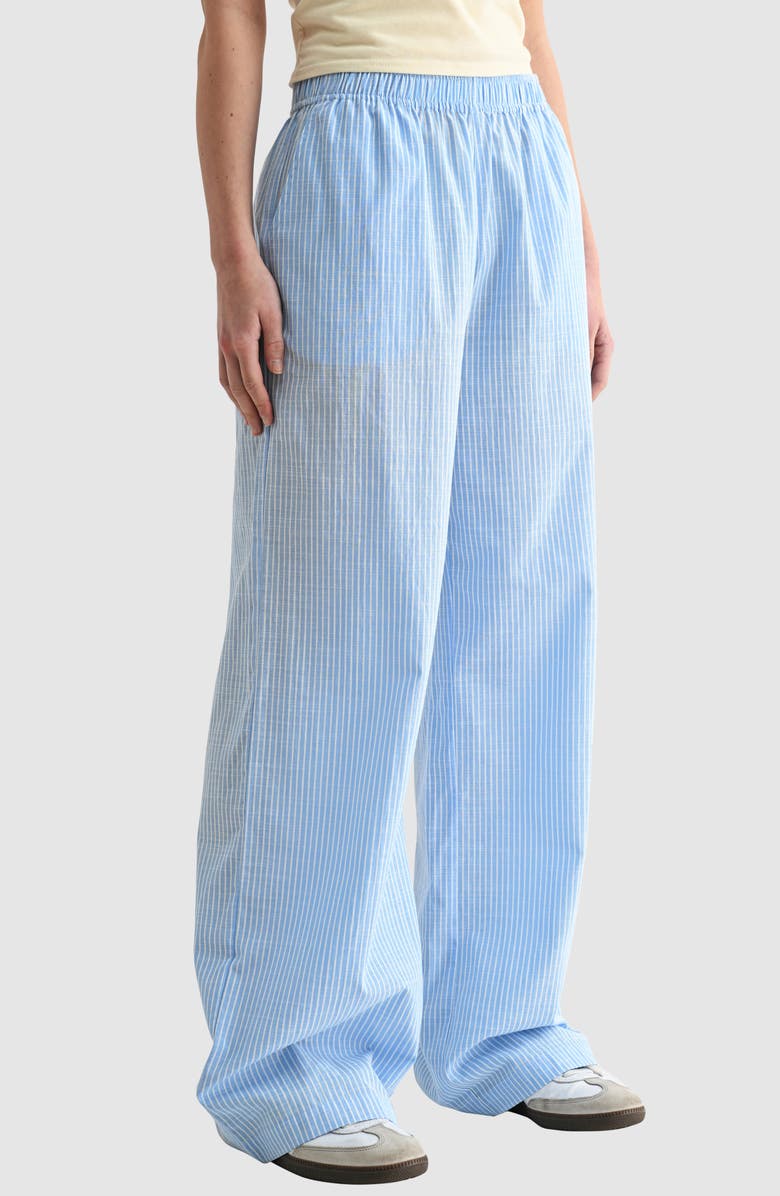 Lush Stripe Wide Leg Pull-On Pants, Alternate, color, Light Blue