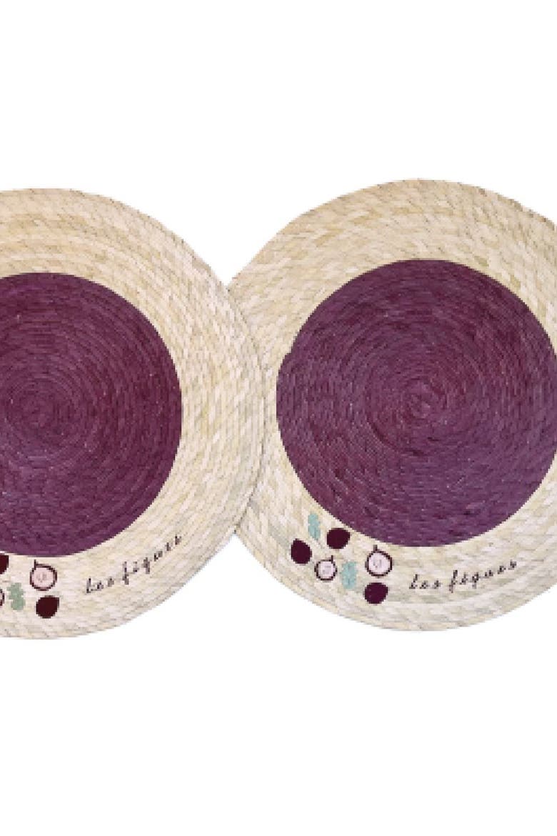 Double Sided Placemat with Embroidery, Alternate, color, Les Figues