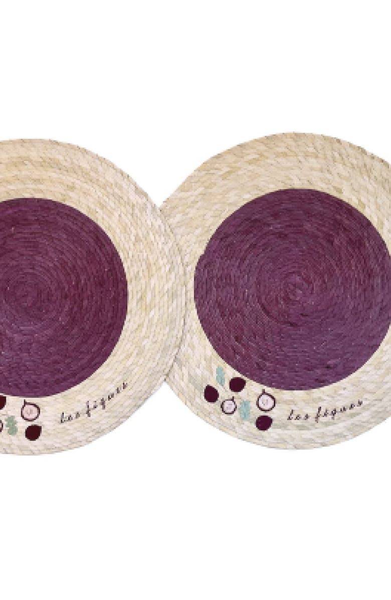 Coppermill Kitchen Double Sided Placemat with Embroidery, Alternate, color, Les Figues