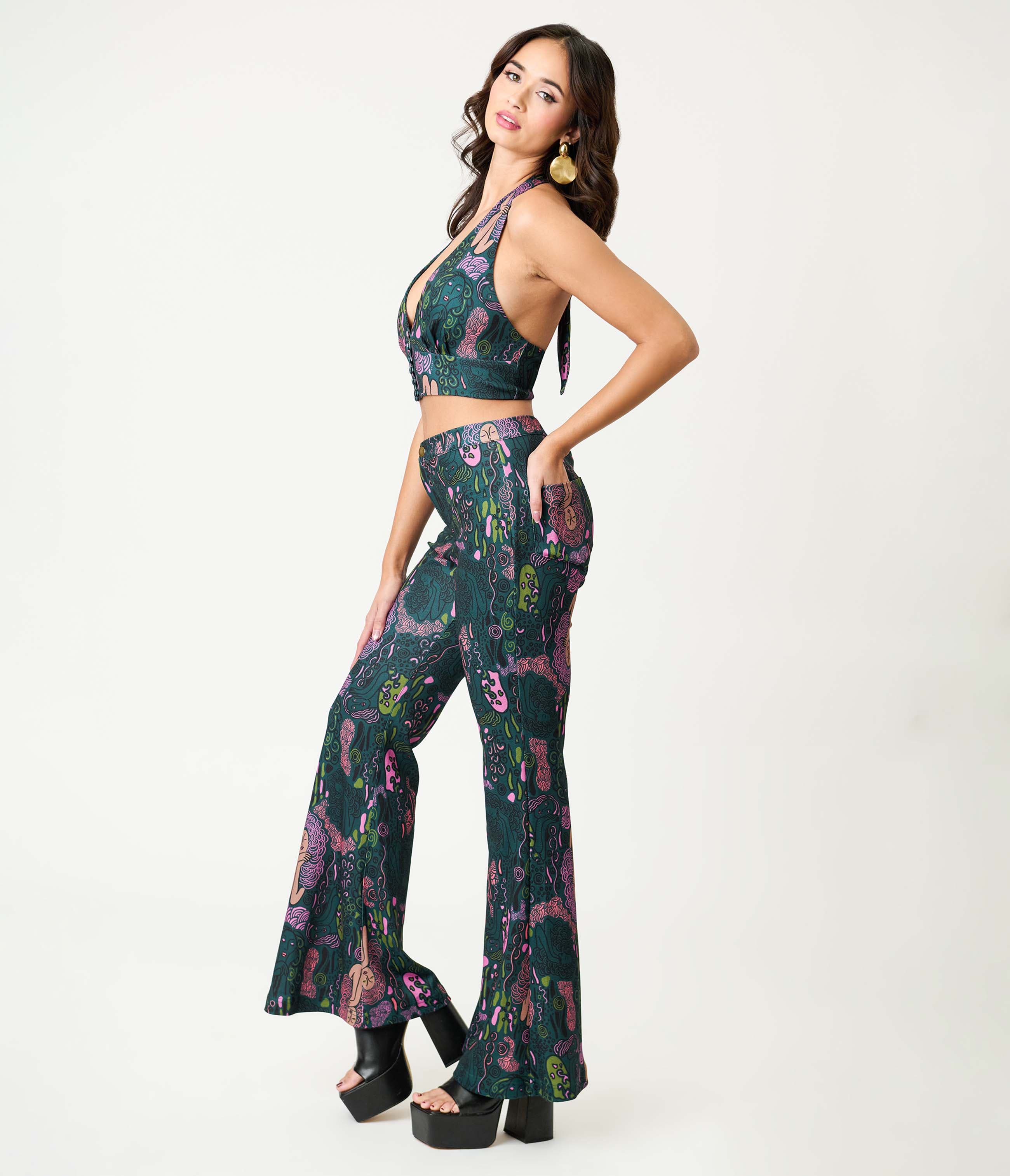 Smak Parlour 1970's Find Your Flare Pants In Multi