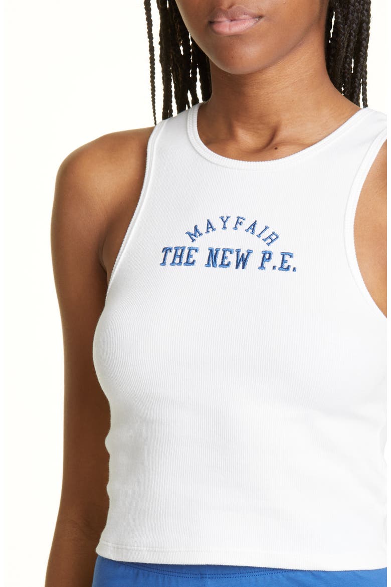 The New P.E. Crop Cotton Tank Top, Alternate, color, WHITE