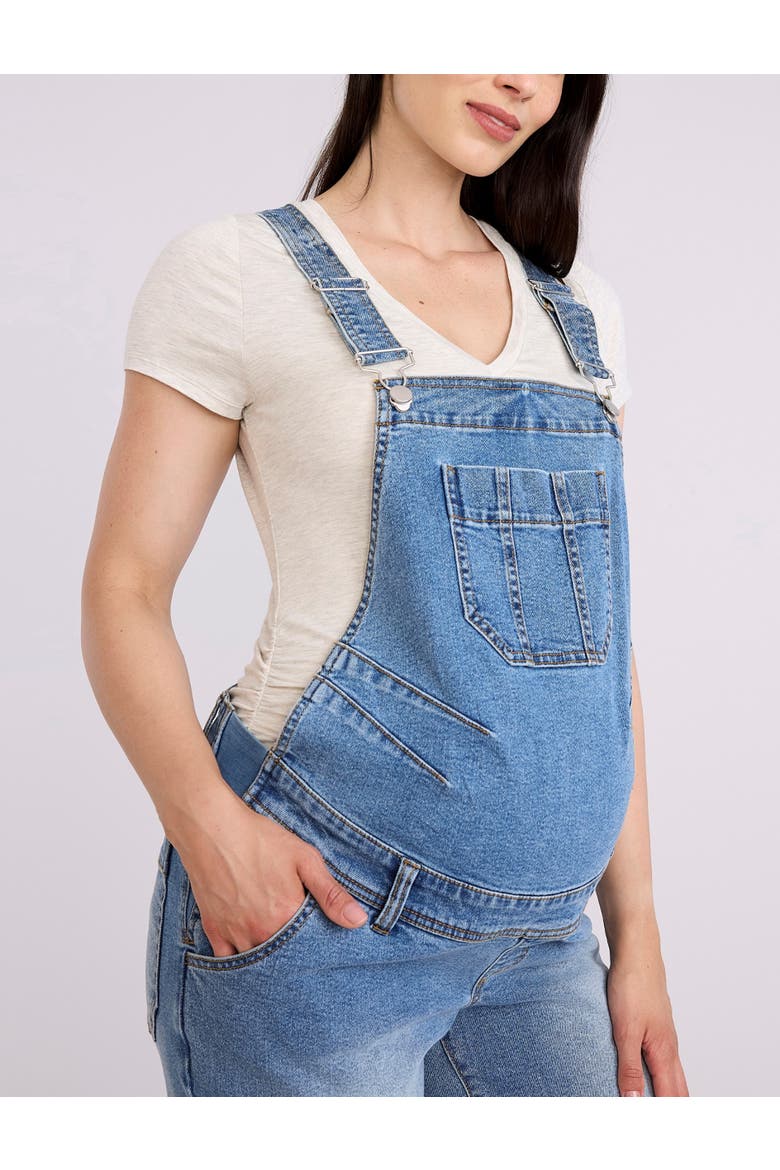 Relaxed Fit Maternity Denim Overall, Alternate, color, Lake Wash