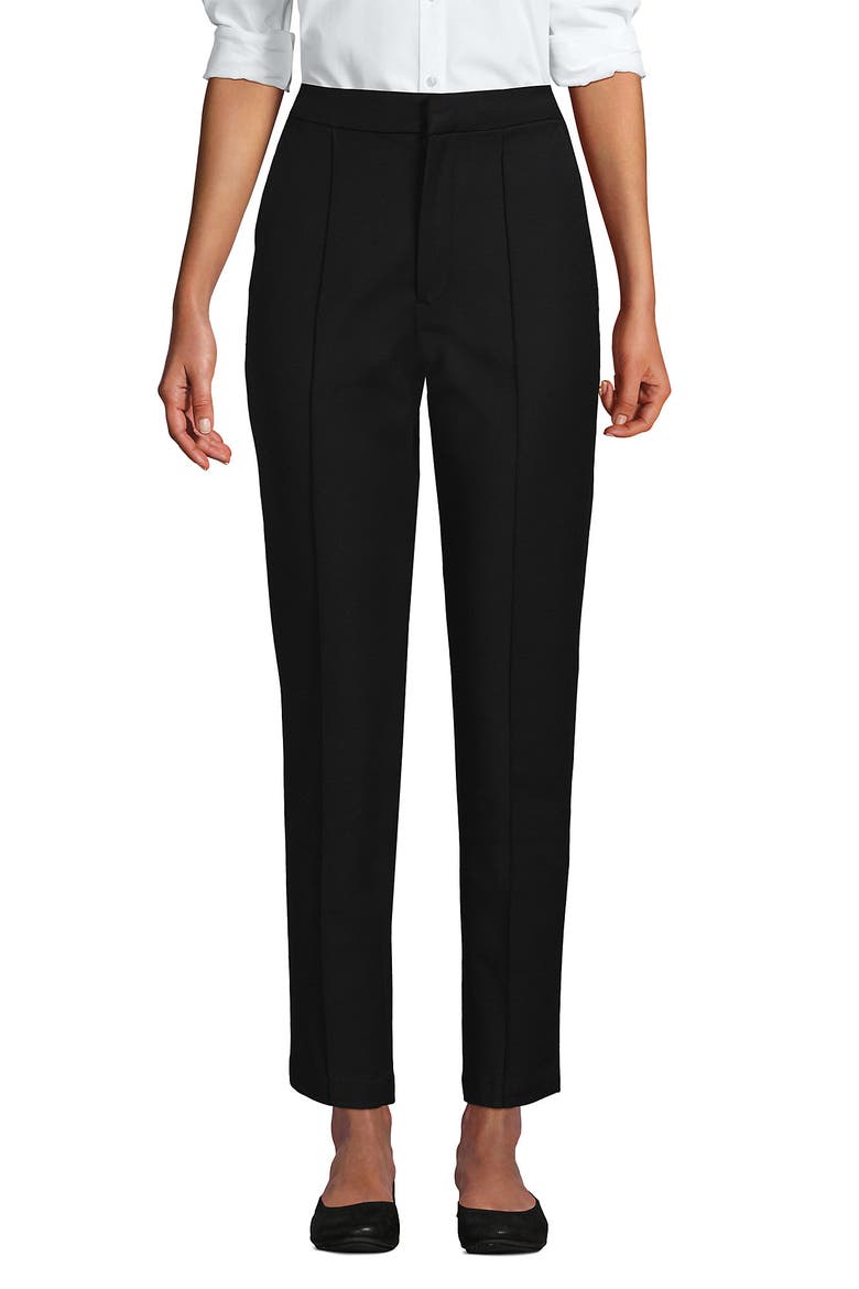 High Rise Bi Stretch Pintuck Pencil Ankle Pants, Main, color, Black
