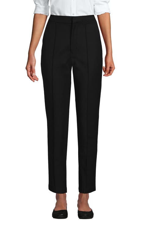 High Rise Bi Stretch Pintuck Pencil Ankle Pants