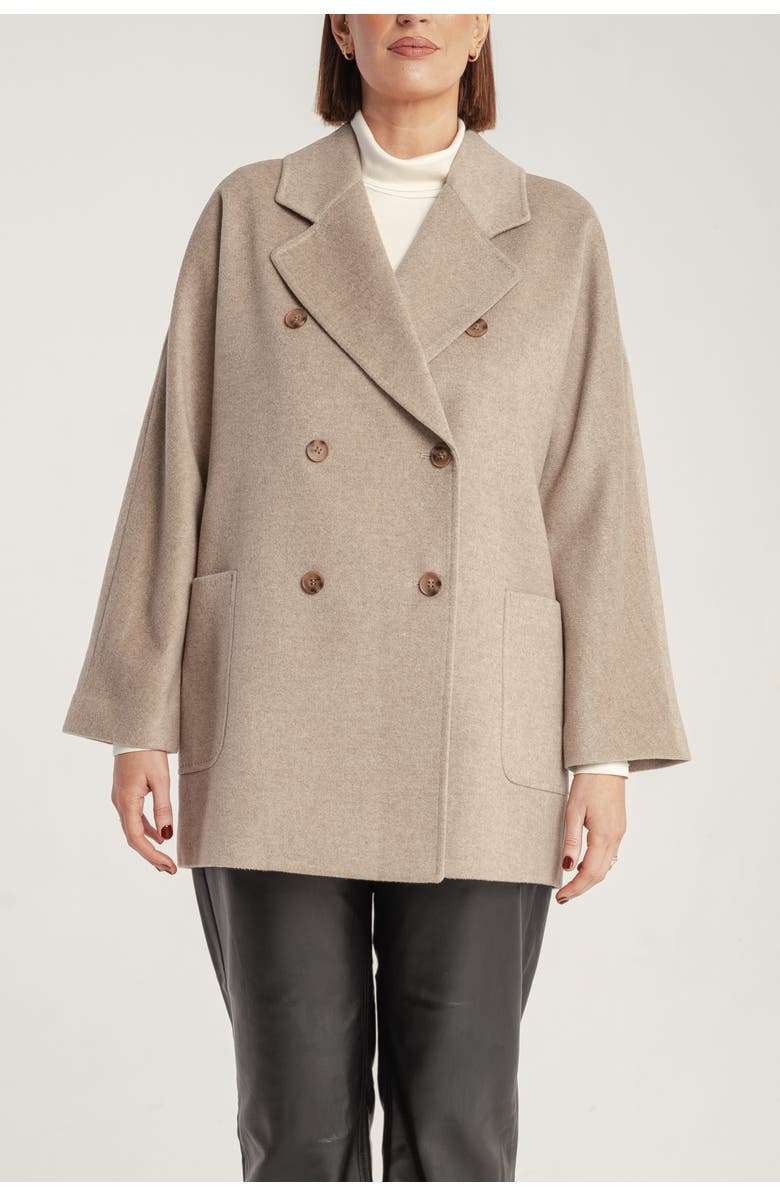 1982 Cashmere Double Breasted Short Coat, Main, color, Natural Brown