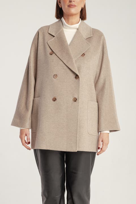 Cashmere Double Breasted Short Coat