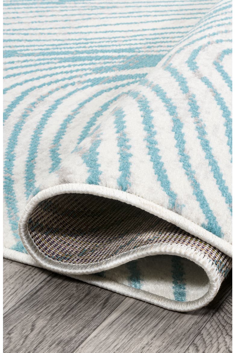 Arlo Woodgrain Geometric Area Rug, Alternate, color, Ivory/Blue