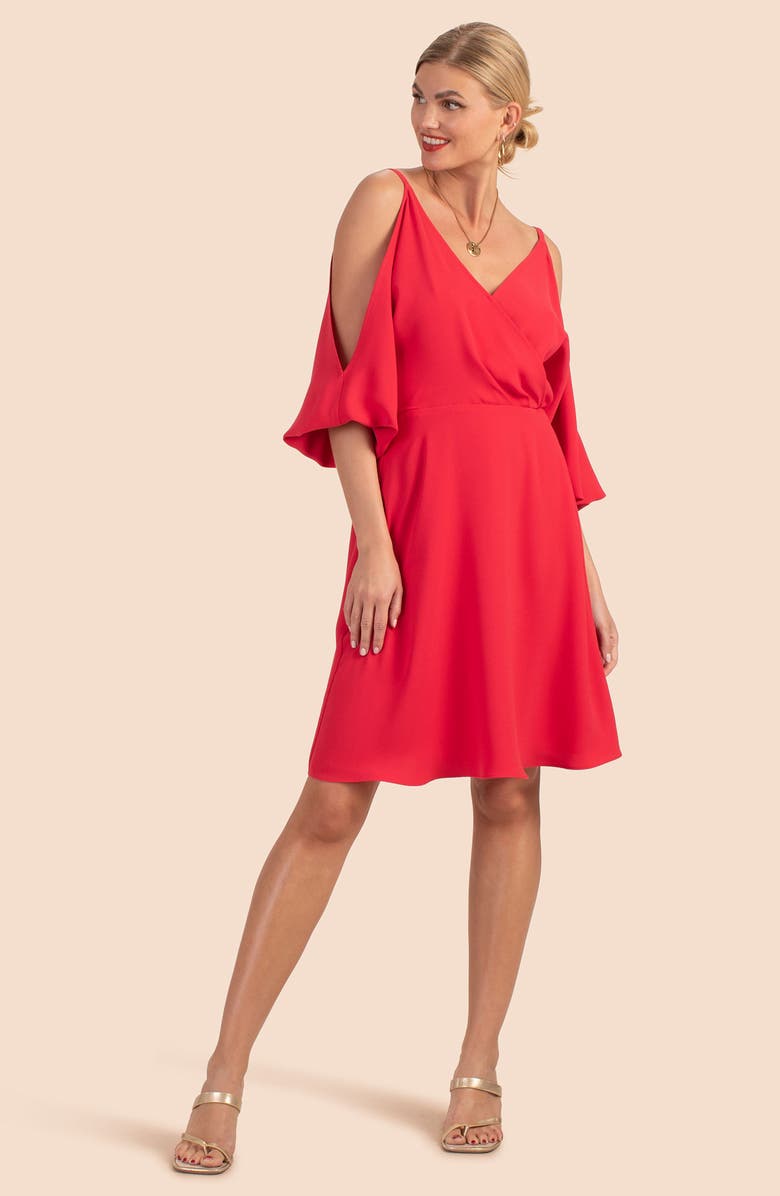 Trina Turk Mixology Cold Shoulder A-Line Dress, Alternate, color,