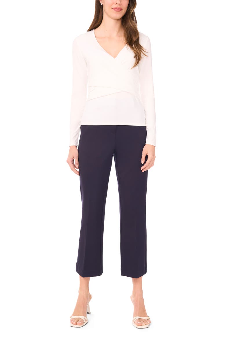 Long Sleeve Wrap Top, Alternate, color, NEW IVORY