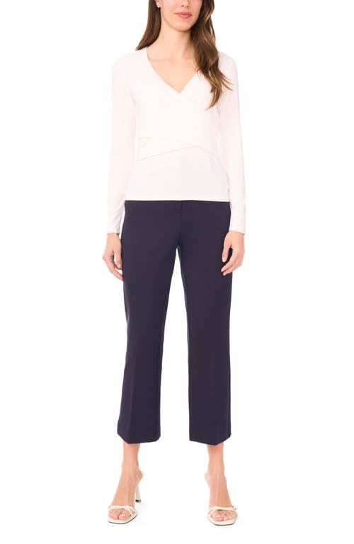 Halogen ® Long Sleeve Wrap Top In White