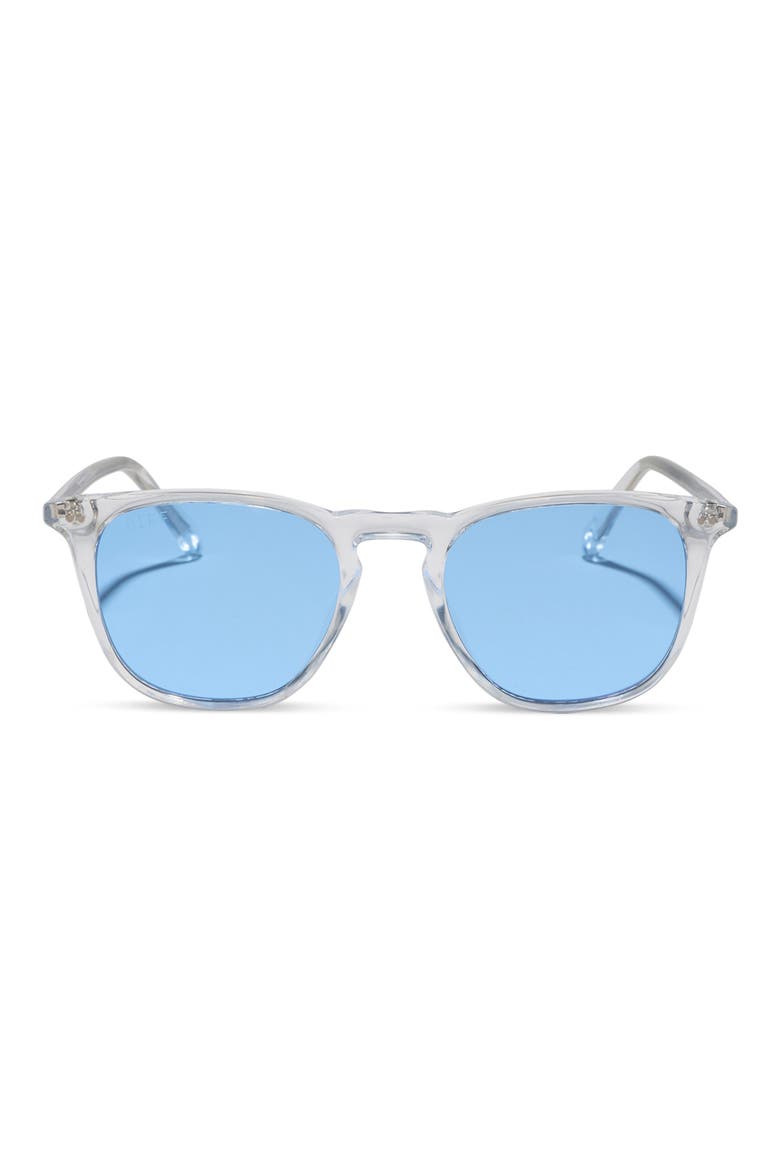 Brody XL Clear Frame Square Sunglasses, Main, color, CRYSTAL CLEAR/BLUE