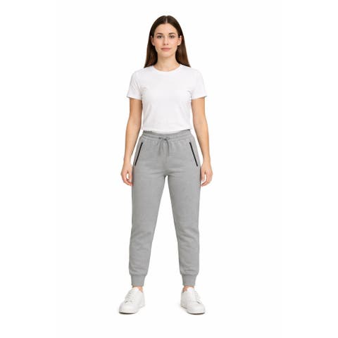 Womens Ultra Soft Zipper Pocket Fleece Sweatpant Jogger
