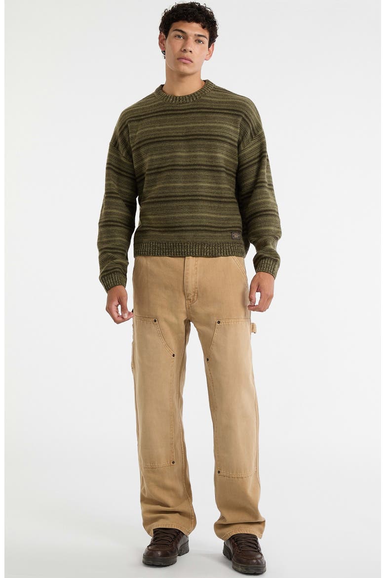 Boxy Stripe Sweater, Alternate, color, GREEN