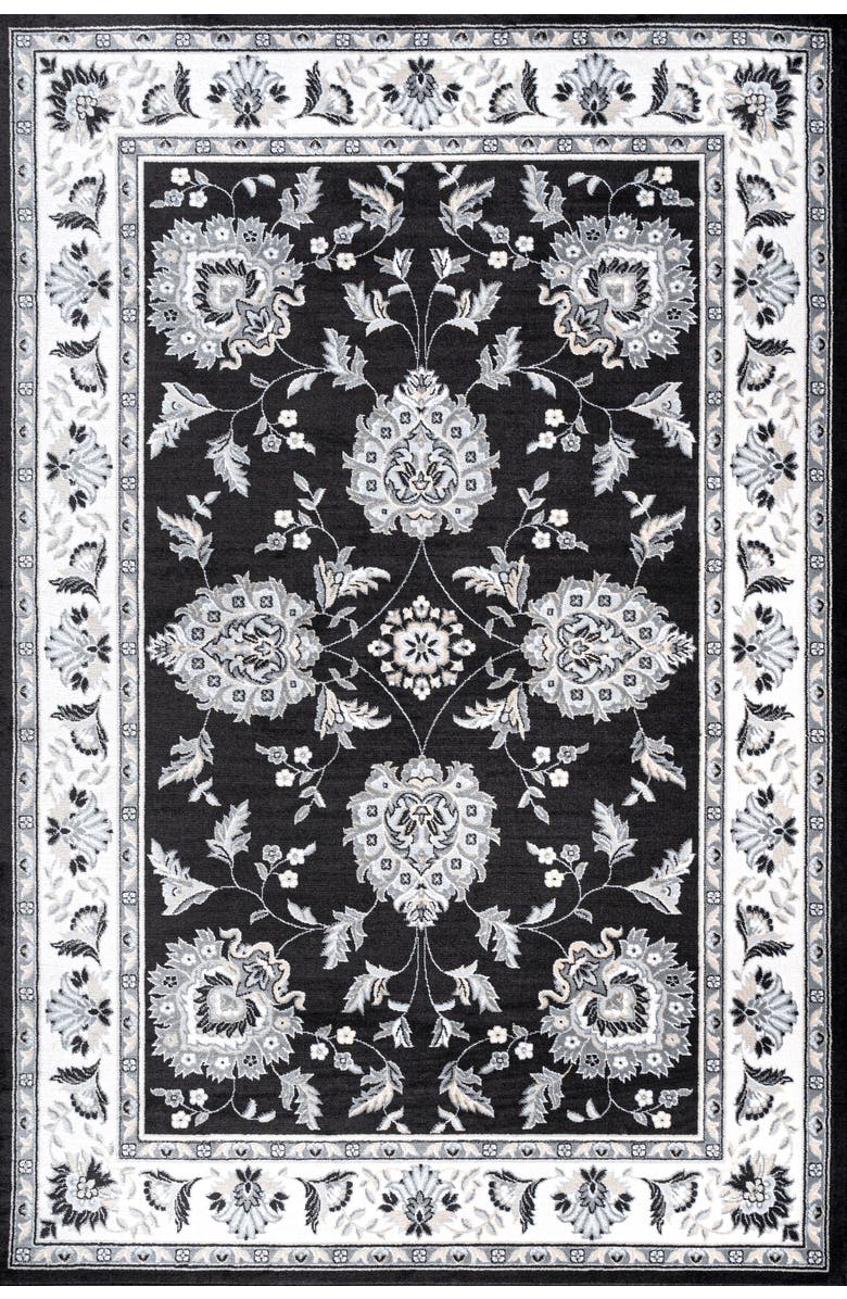 JONATHAN Y Cherie French Cottage Area Rug, Main, color, Black/Cream