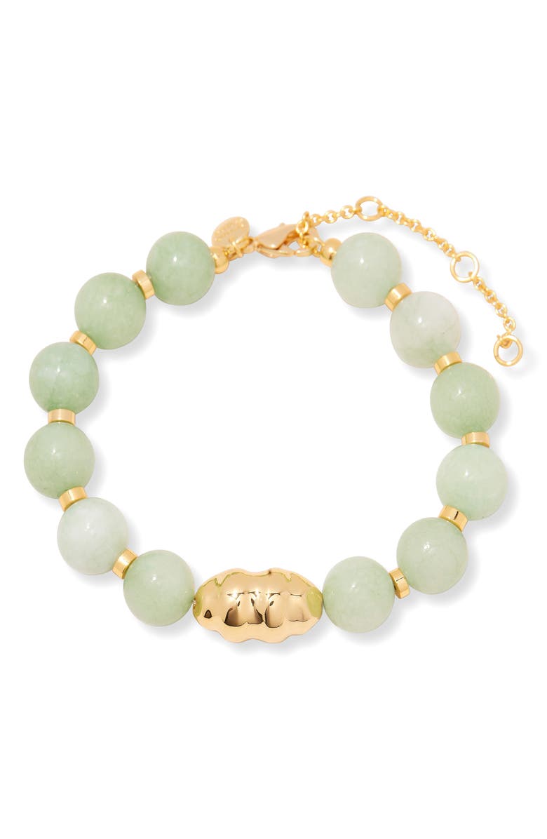 Brook and York Cora Beaded Jade Bracelet, Main, color, Gold/ Jade