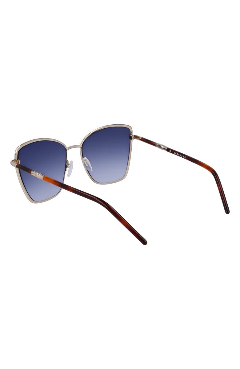 Longchamp 58mm Gradient Butterfly Sunglasses, Alternate, color, Havana/ Gradient Blue