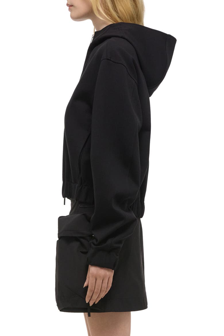 Hooded Front Zip Jacket, Alternate, color, BLACK