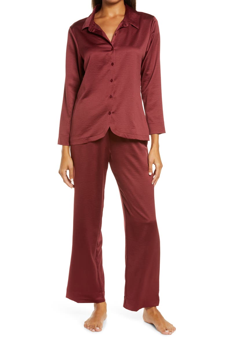 Satin Pajamas, Main, color, RED CORDOVAN