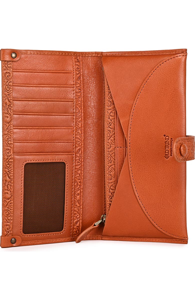 OLD TREND Iris Genuine Leather Modular RFID Wristlet Clutch, Alternate, color, Cognac