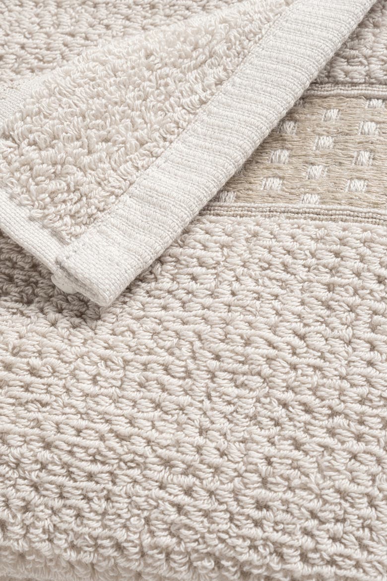 Viseu Tight Jacquard Bordered 100% Cotton Towel 3 Pcs Set, Alternate, color, Beige
