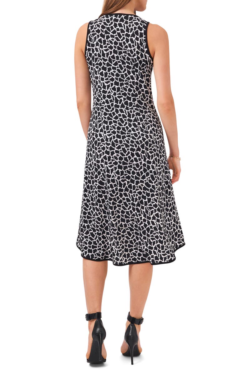 Chaus Print High/Low Matte Jersey Dress, Alternate, color, White / Black