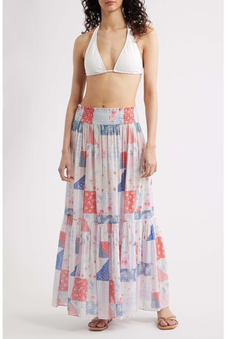 Umber Cotton Maxi Skirt, Main, color, BLUEBERRY SUNDAE