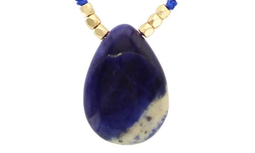 Olivia Welles Agate Stone Cord Necklace In Blue
