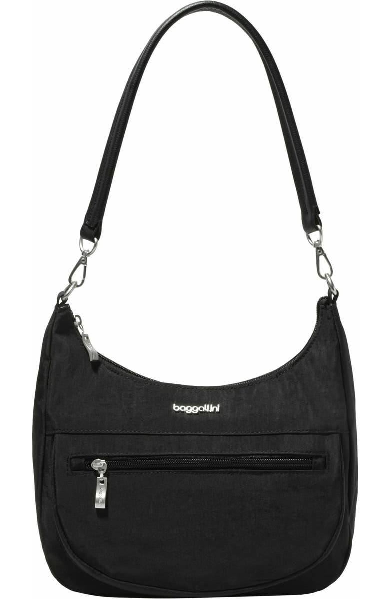 BAGGALLINI Modern Pocket Half Moon Shoulder Bag, Alternate, color, Black
