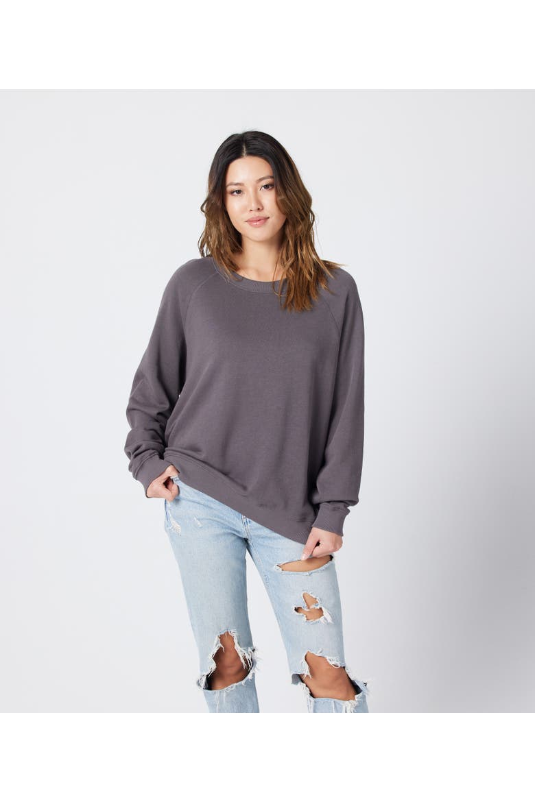 Women's Raglan Sweatshirt, Main, color, Charcoal