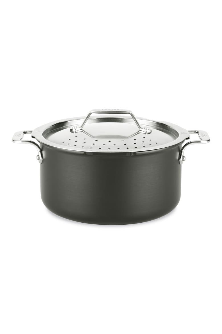 Simply Strain 6-Quart Hard Anodized Nonstick Pot, Main, color, BLACK