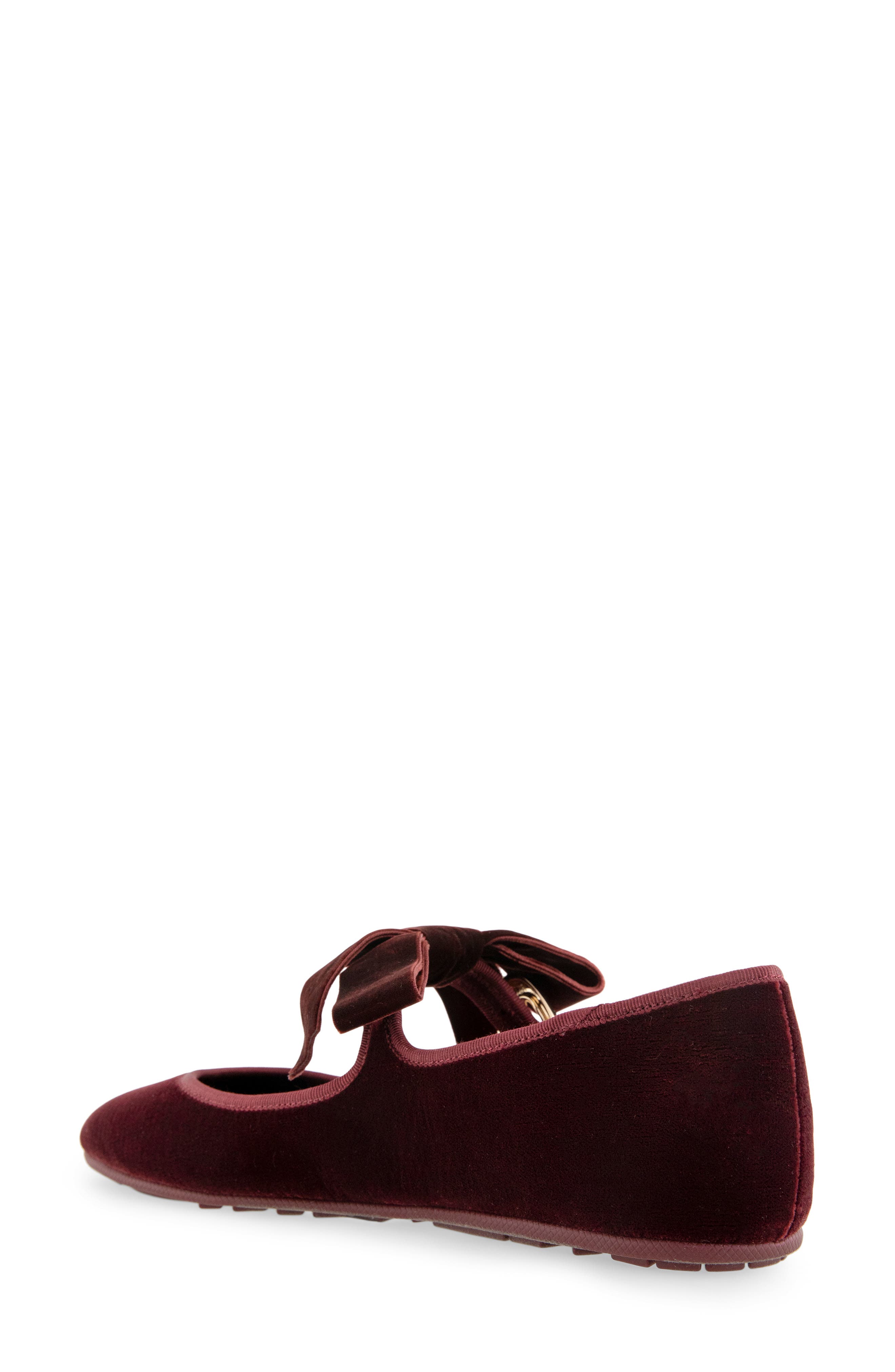 Poppy Mary Jane Flat, Alternate, color, BURGUNDY VELVET FABRIC