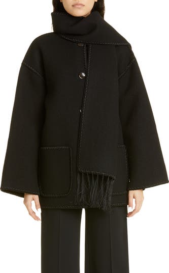TOTEME Chain Stitch Wool Blend Scarf Jacket | Nordstrom