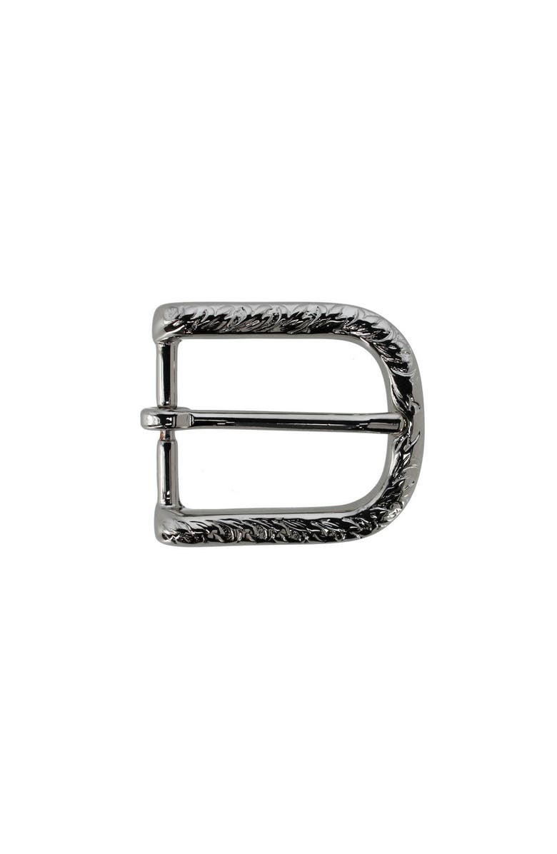 Trafalgar 30mm Italian Rippled Textured Solid Brass Harness Belt Buckle, Main, color, Shiny Nickel