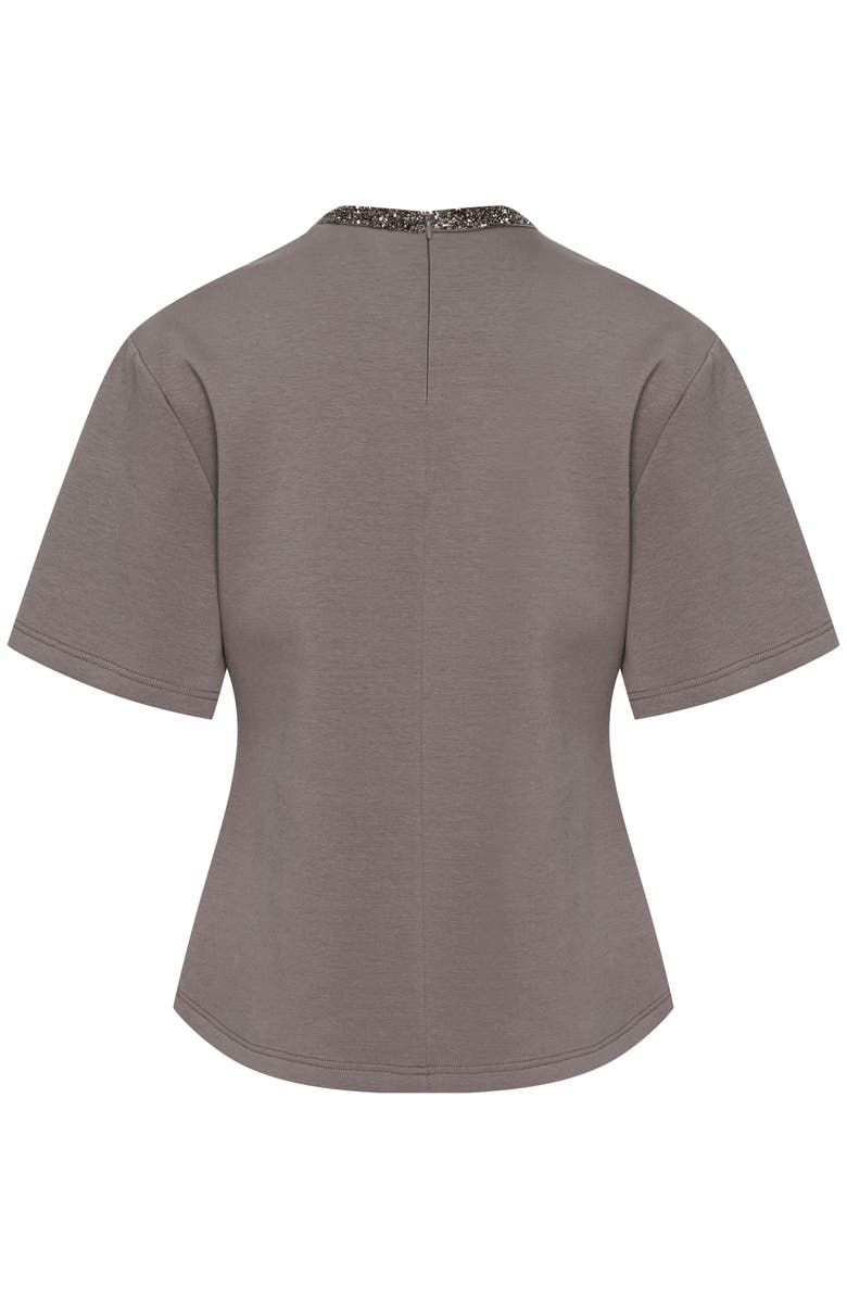 Soaked in Luxury SLMagana Glitter Short Sleeves Blouse, Alternate, color, Dark Gull Gray